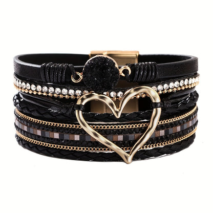 Pulsera Boho Multicapa en Cuero
