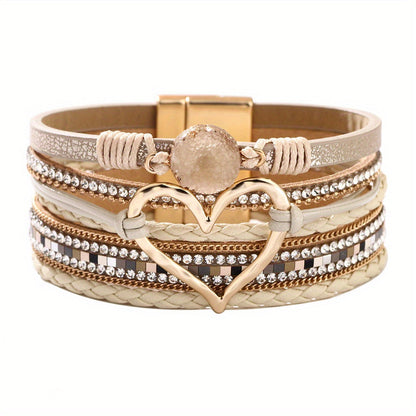 Pulsera Boho Multicapa en Cuero
