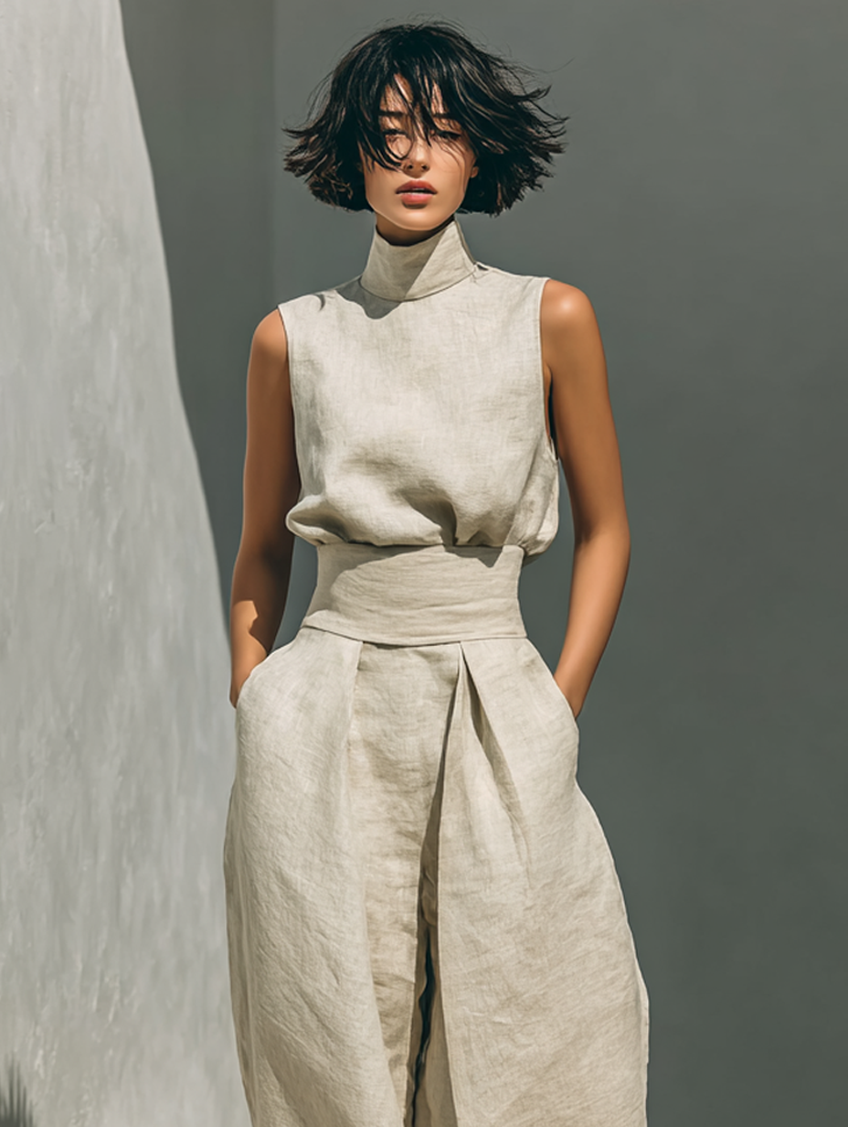 Marieta | Conjunto Minimalista de Blusa y Pantalón