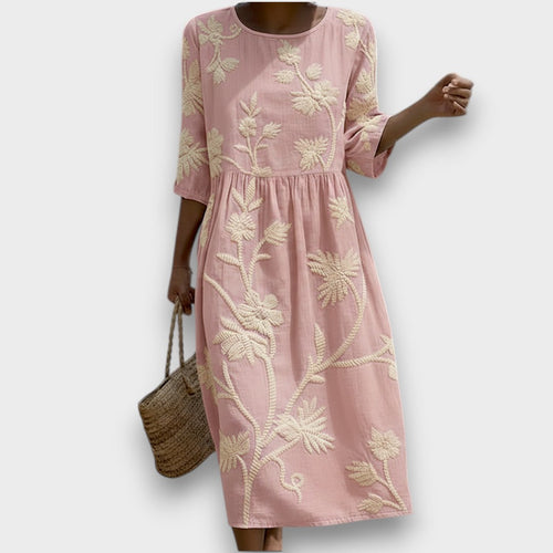 Zuri | Vestido midi con estampado de plantas y flores