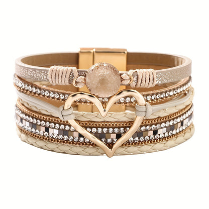 Pulsera Boho Multicapa en Cuero