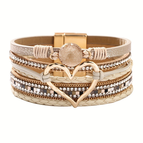 Pulsera Boho Multicapa en Cuero