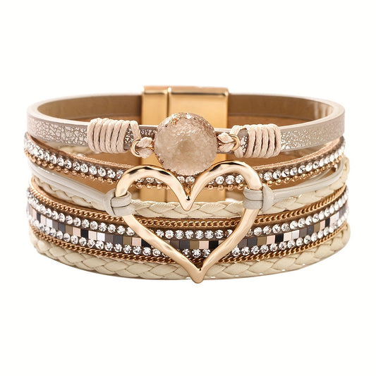 Pulsera Boho Multicapa en Cuero