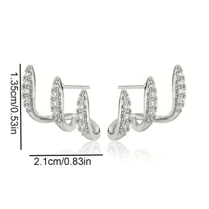 Pendientes Elegantes Strass Tres Garras