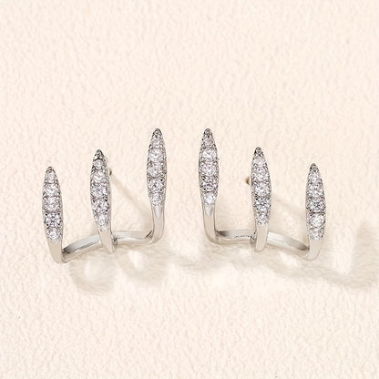 Pendientes Elegantes Strass Tres Garras