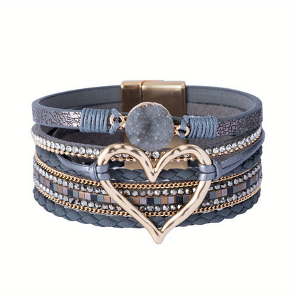 Pulsera Boho Multicapa en Cuero