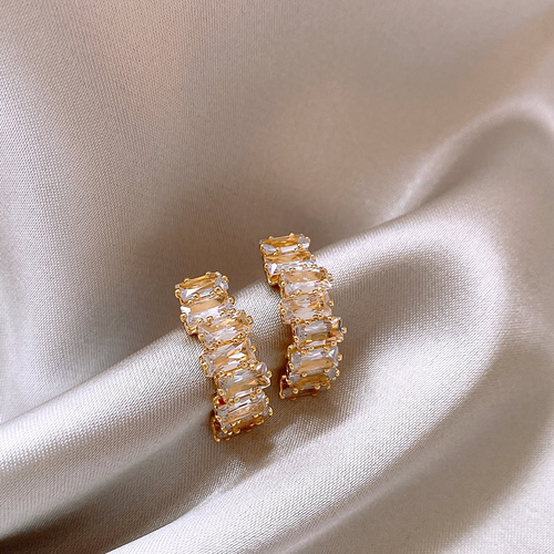 Pendientes Elegantes Oro con Zirconios