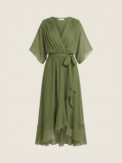 Mónica - Vestido de Chiffon con Escote en V