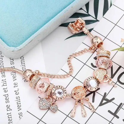 Pulsera Atrapasueños Rosa con Charms Plata
