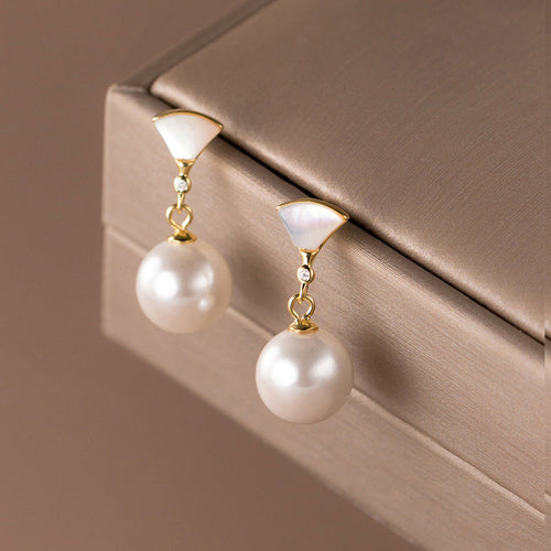 Pendientes Chic Plata con Perla