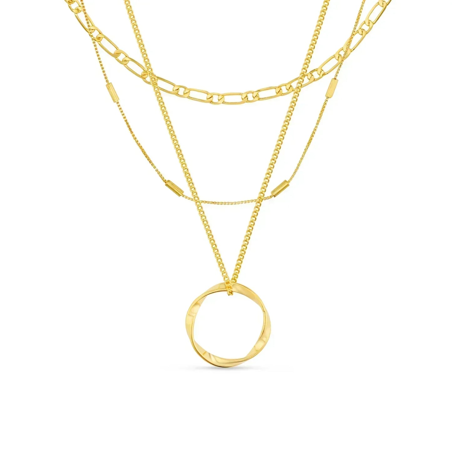 Collar Aro Tres Filas en Oro