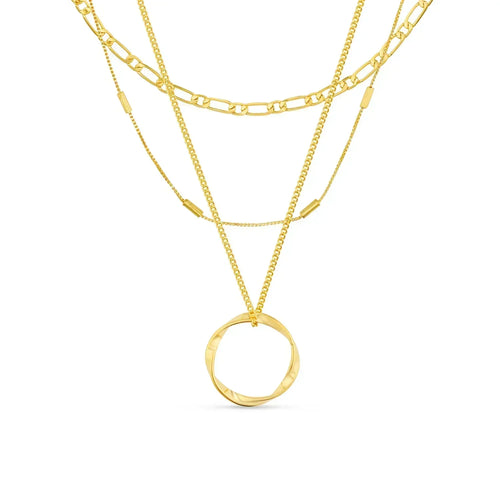 Collar Aro Tres Filas en Oro