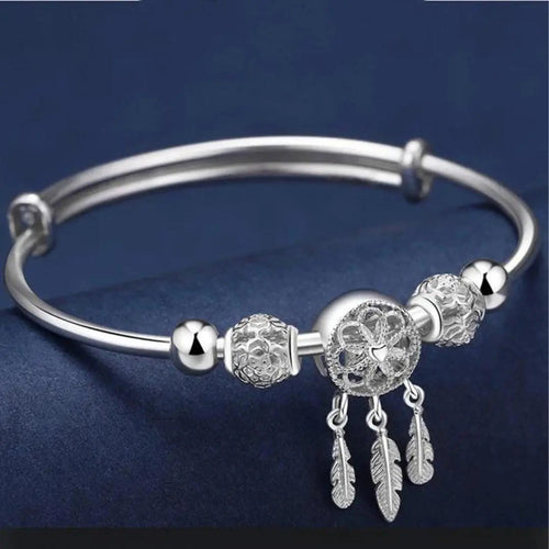 Pulsera Rígida Atrapasueños en Plata