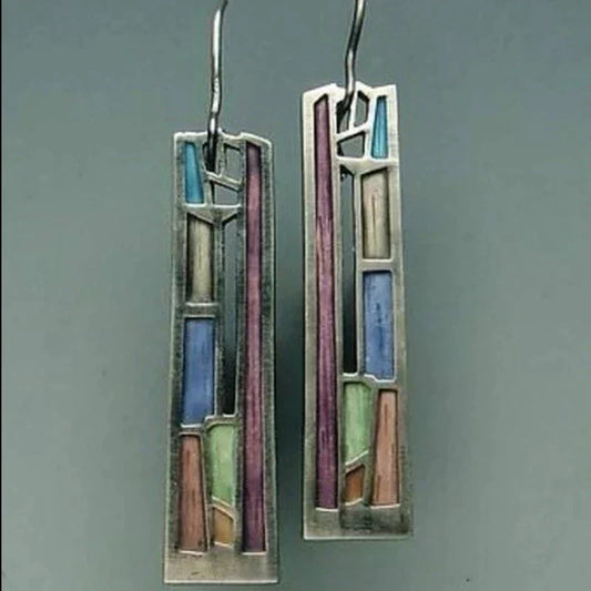 Pendientes Vintage Plata Multicolor