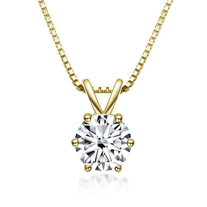 Collar Solitario Elegante con Moissanite