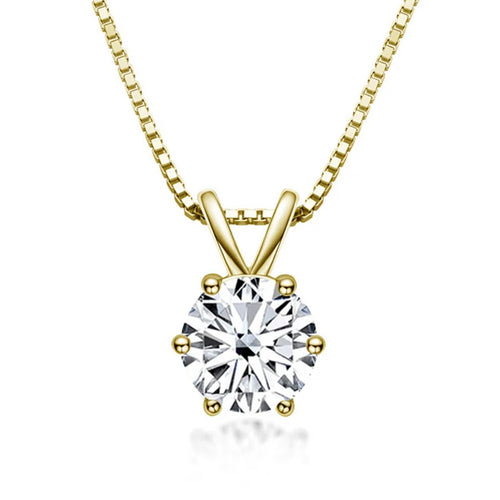 Collar Solitario Elegante con Moissanite