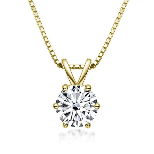 Collar Solitario Elegante con Moissanite