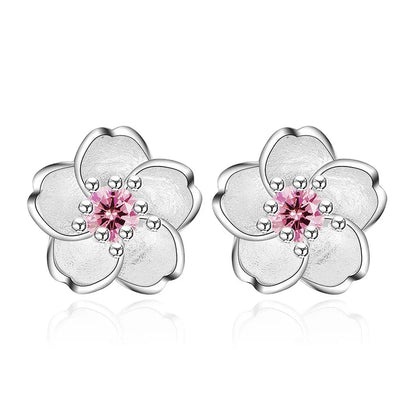 Pendientes Botón Flor con Zirconios
