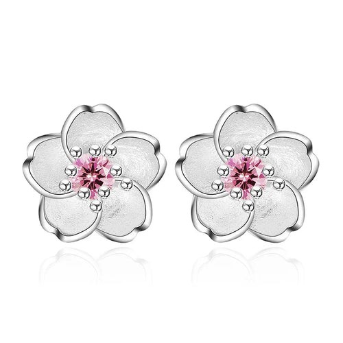 Pendientes Botón Flor con Zirconios