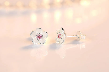 Pendientes Botón Flor con Zirconios