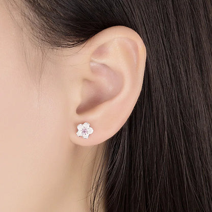Pendientes Botón Flor con Zirconios