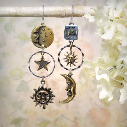 Pendientes Colgantes Sol y Luna