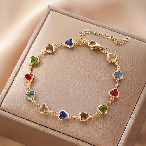 Pulsera Única Corazón Oro y Plata