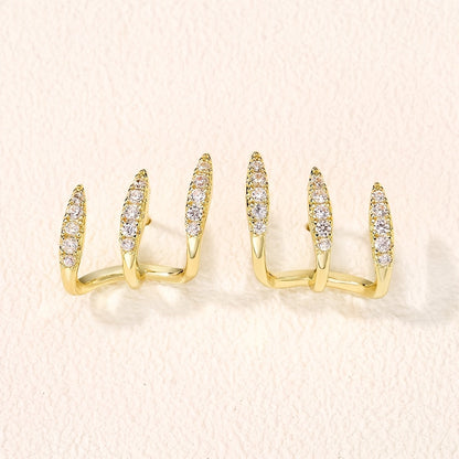 Pendientes Elegantes Strass Tres Garras