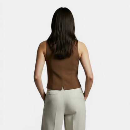 Chaleco Mujer Slim Fit Retro Elegante – Moda Casual y Sofisticada