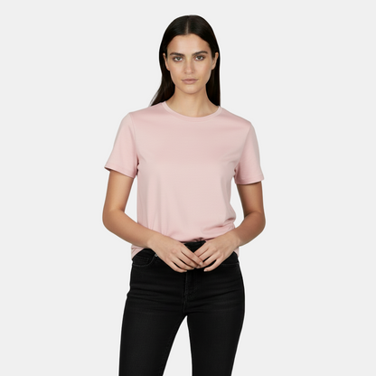 Camiseta Algodón Mujer Básica - Corte Holgado y Manga Corta