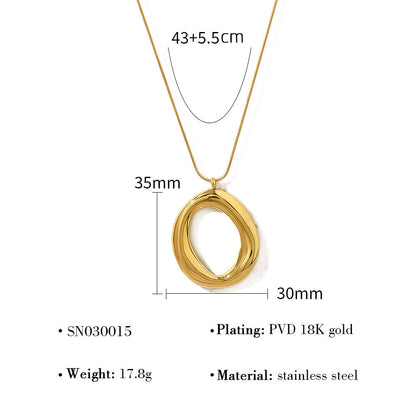 Collar Oval Dorado Chapado en Oro