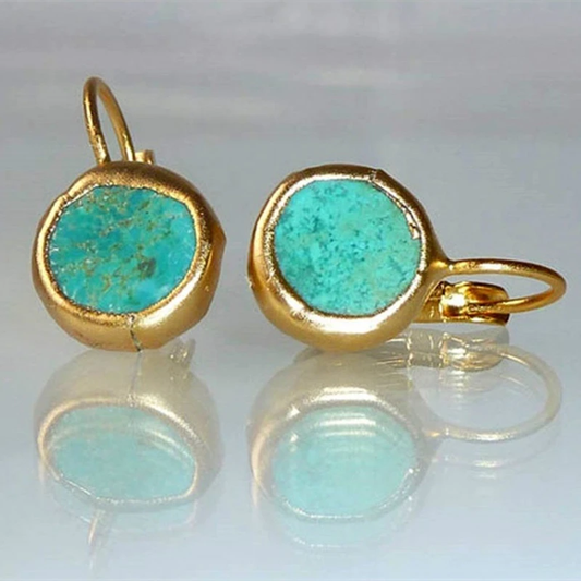 Pendientes Oro con Piedra Turquesa