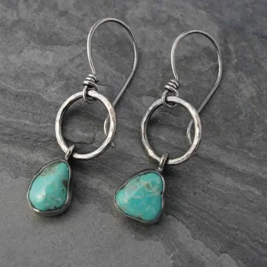 Pendientes Plata Vintage con Turquesa