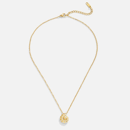 Collar Colgante Concha de Cristal en Oro