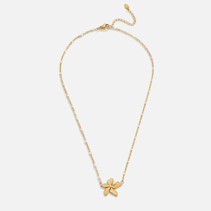 Collar Elegante con Flor en Oro