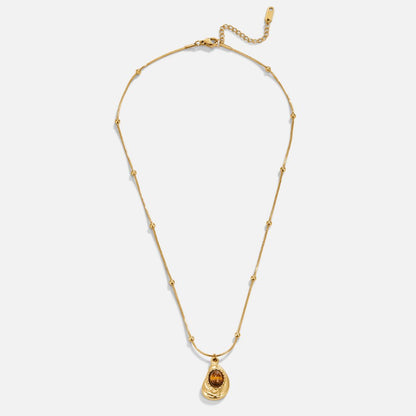 Collar Elegante Oro con Ojo de Tigre