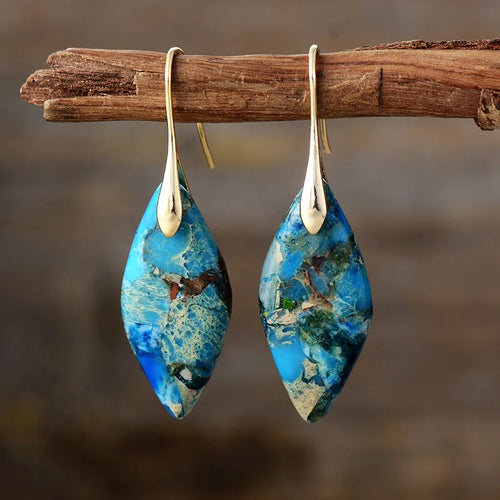 Pendientes Gota con Piedra Natural