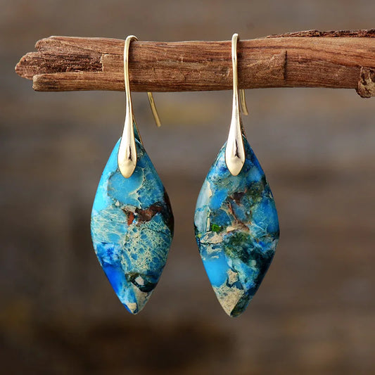 Pendientes Gota con Piedra Natural